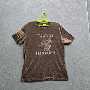 Grunt Style Men Shirt X-LARGE Brown Bear Arms Patriotic Logo Short Sleeve